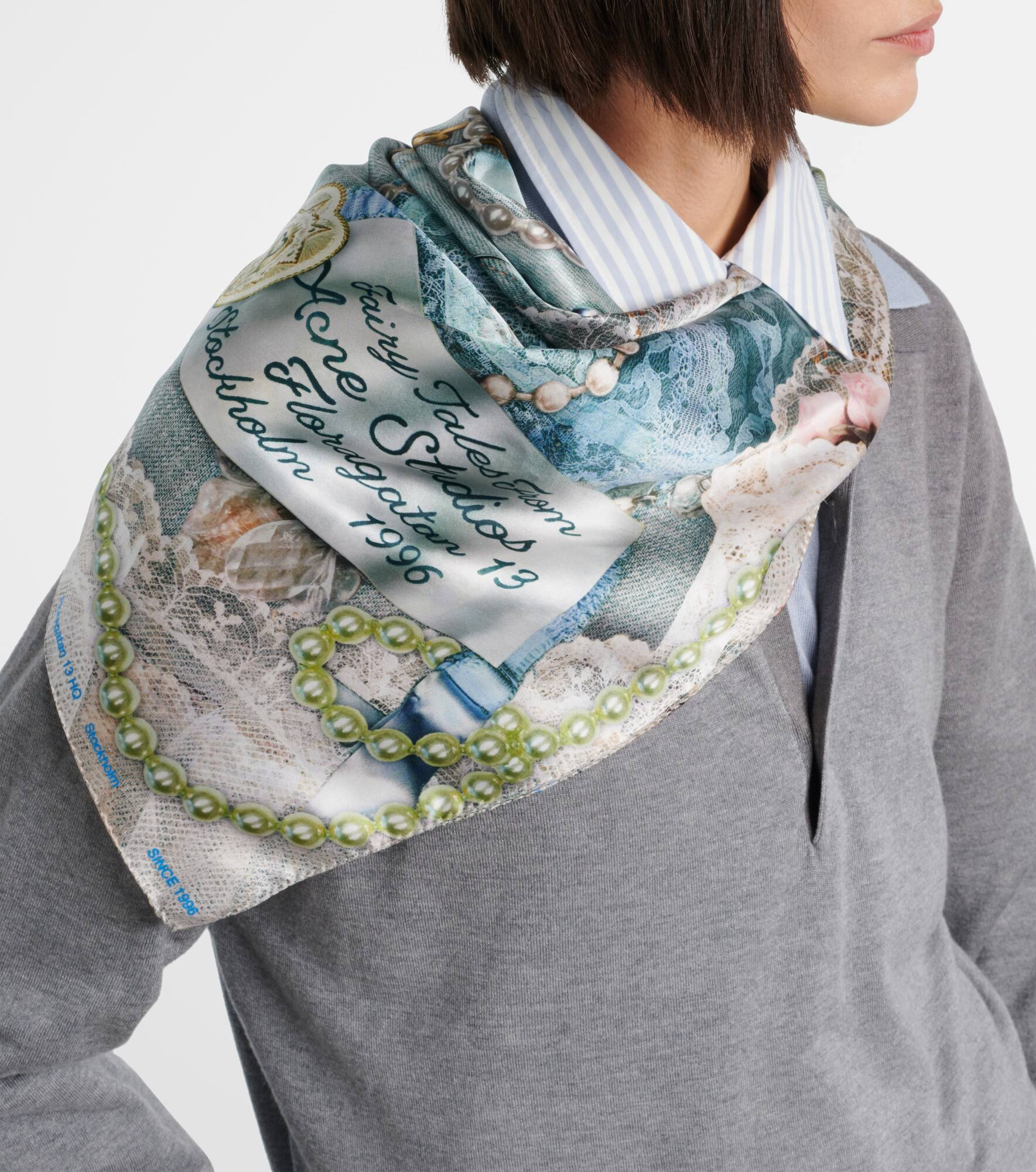 Printed silk scarf - 3