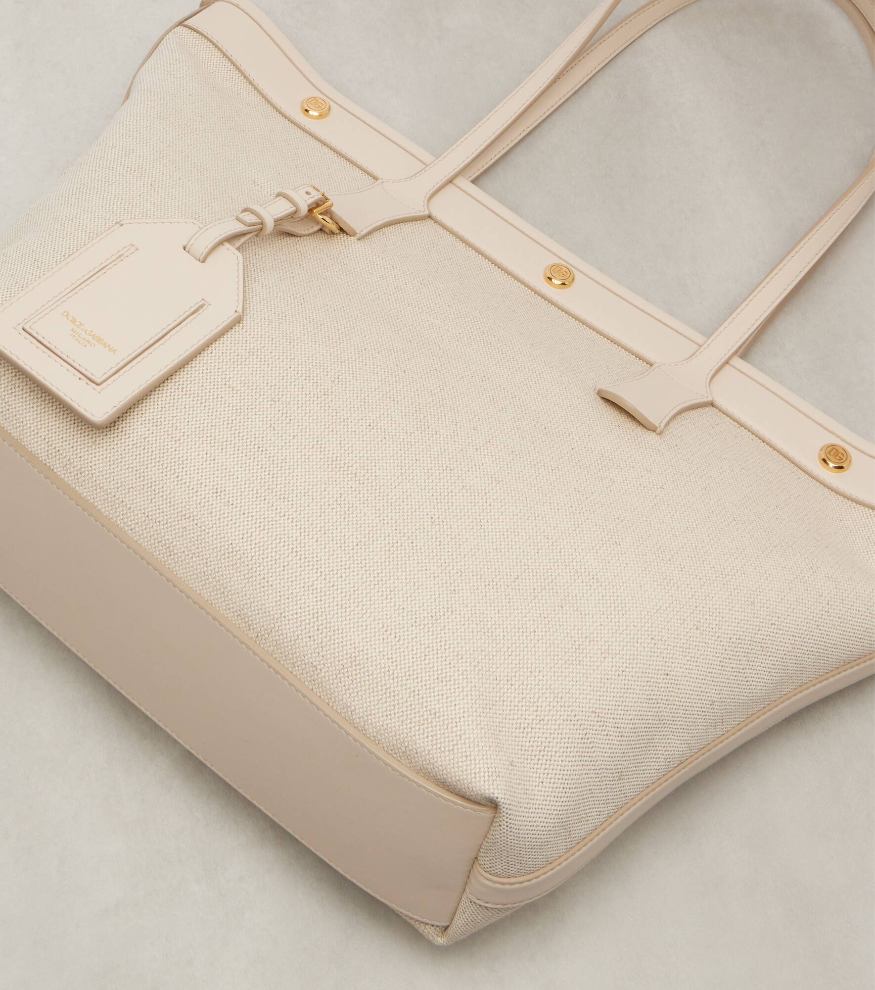 Canvas and leather tote bag - 6
