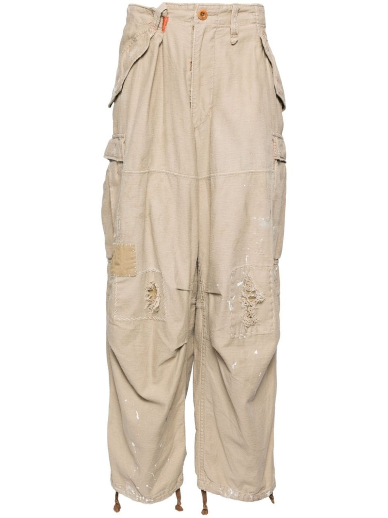 stitch-detail cargo trousers 1