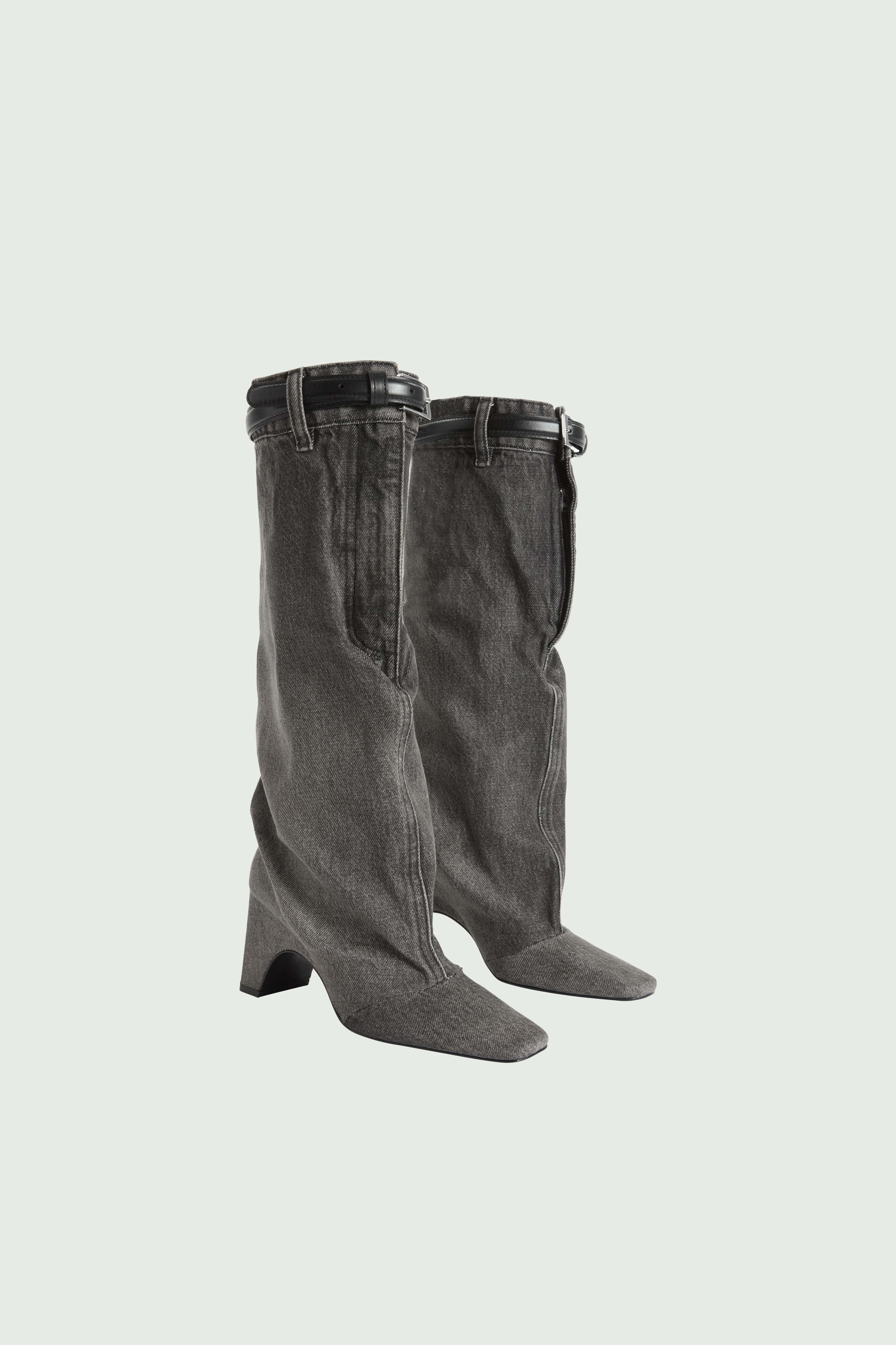 Denim Open Knee Bridge Boot - 3