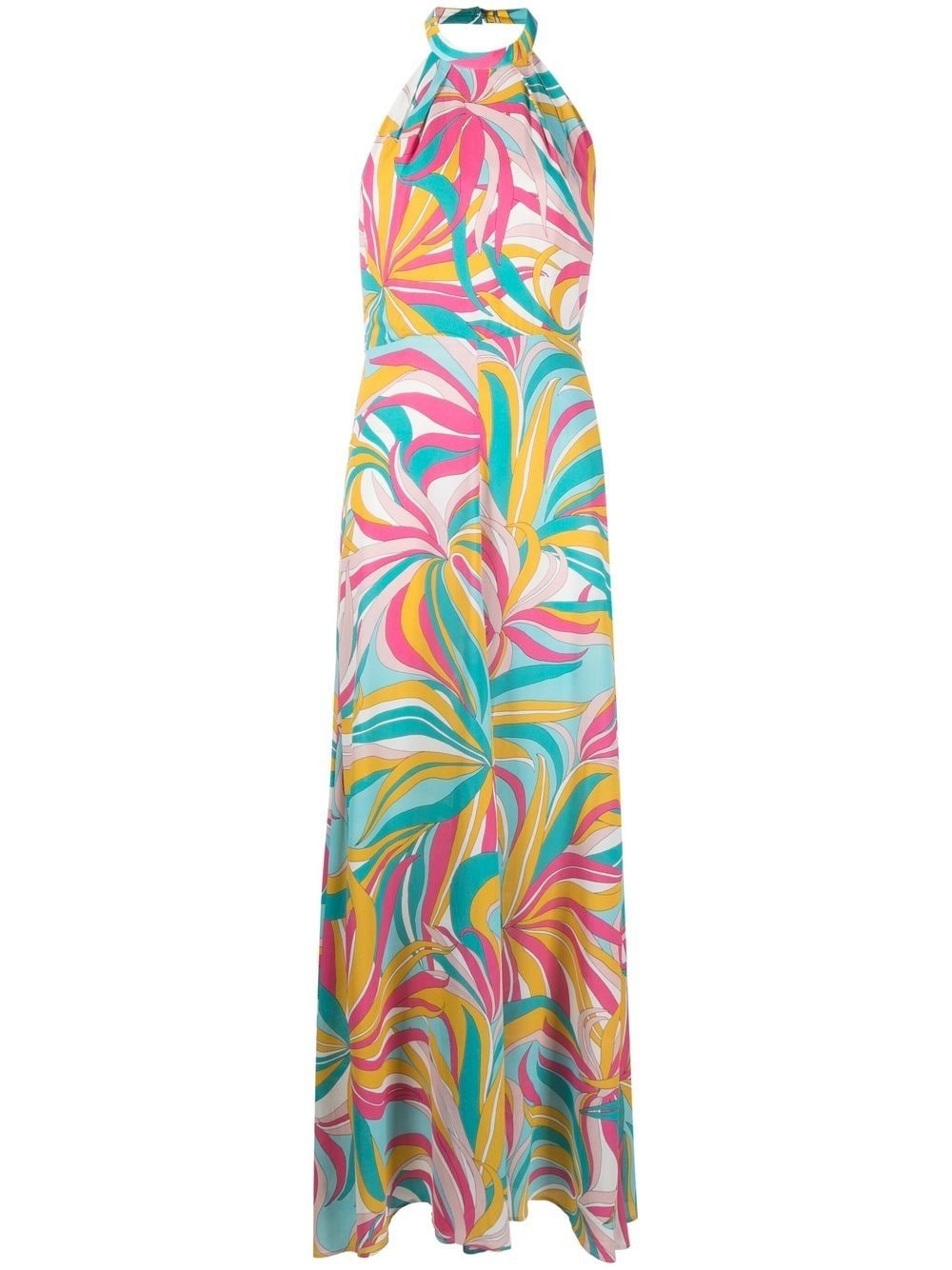 graphic-print halterneck dress - 1