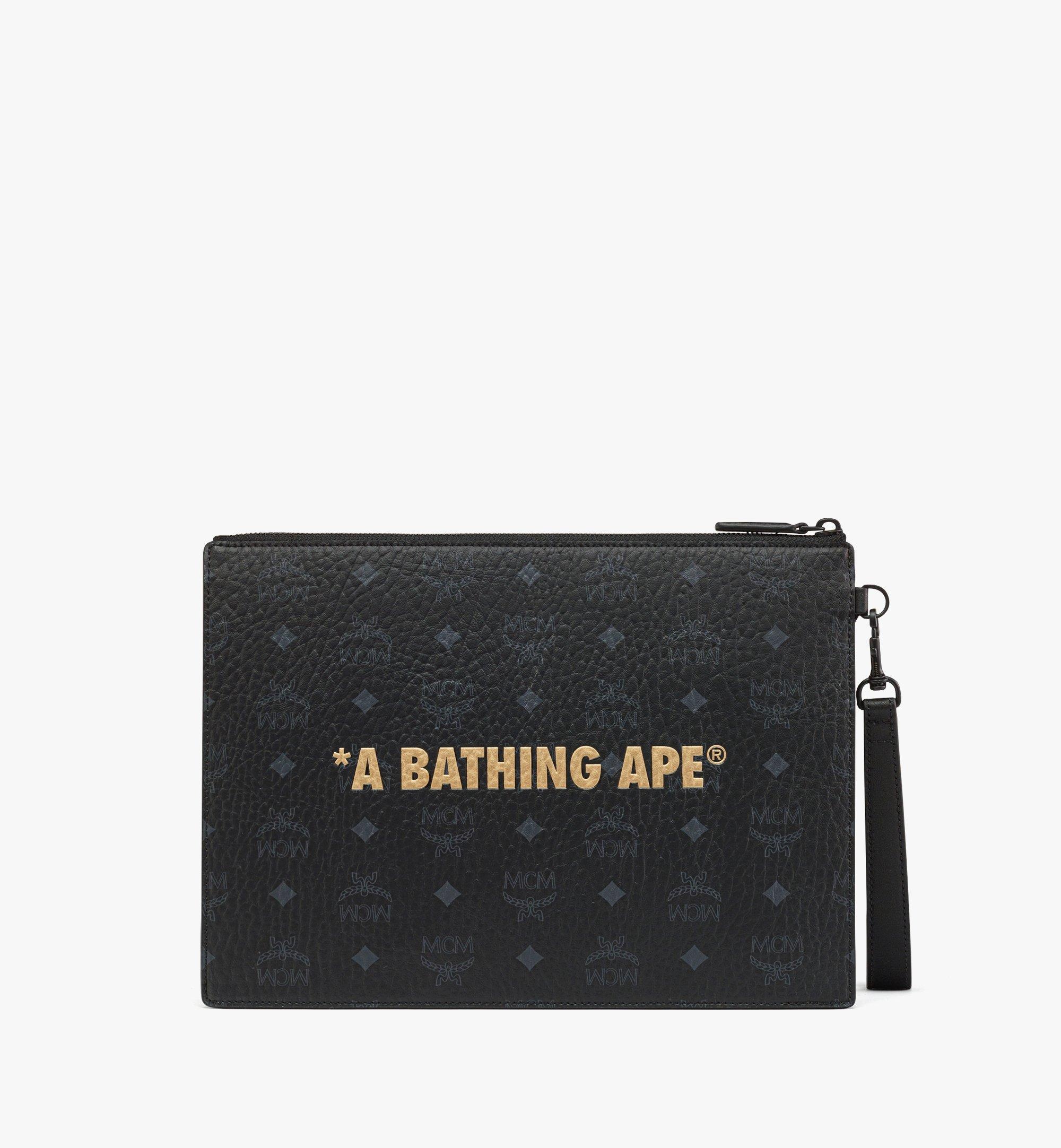 MCM x BAPE Wristlet Zip Pouch in Visetos - 3