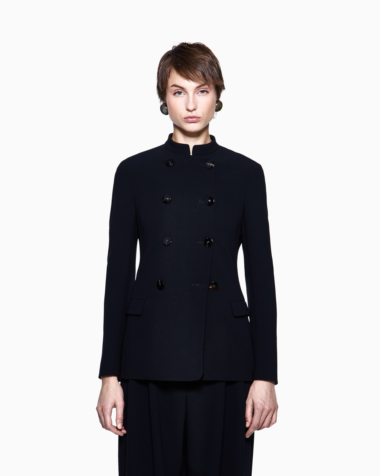 DOUBLE-BREASTED JACKET IN STRETCH VIRGIN WOOL - 4