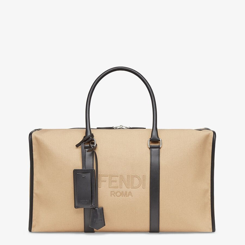 Large beige canvas bag 1