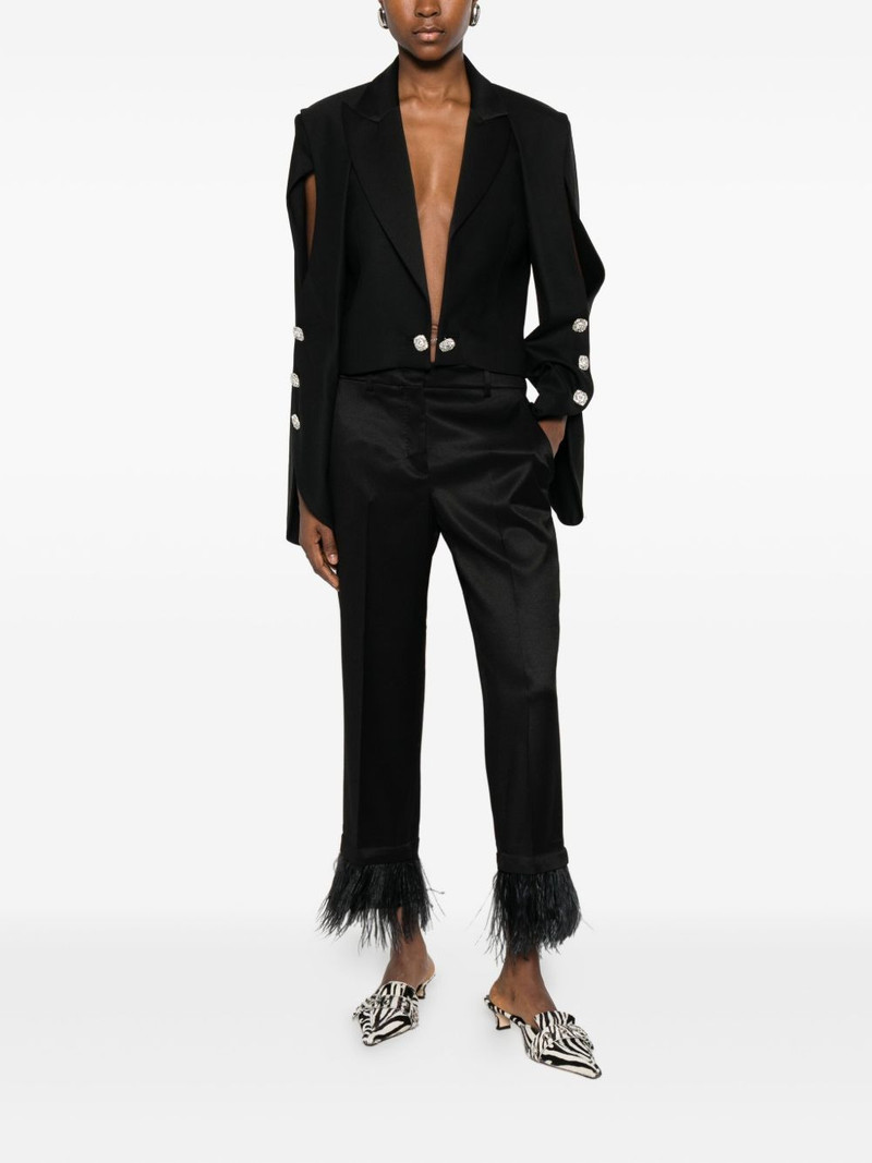 COSTARELLOS peak-lapel cropped blazer outlook