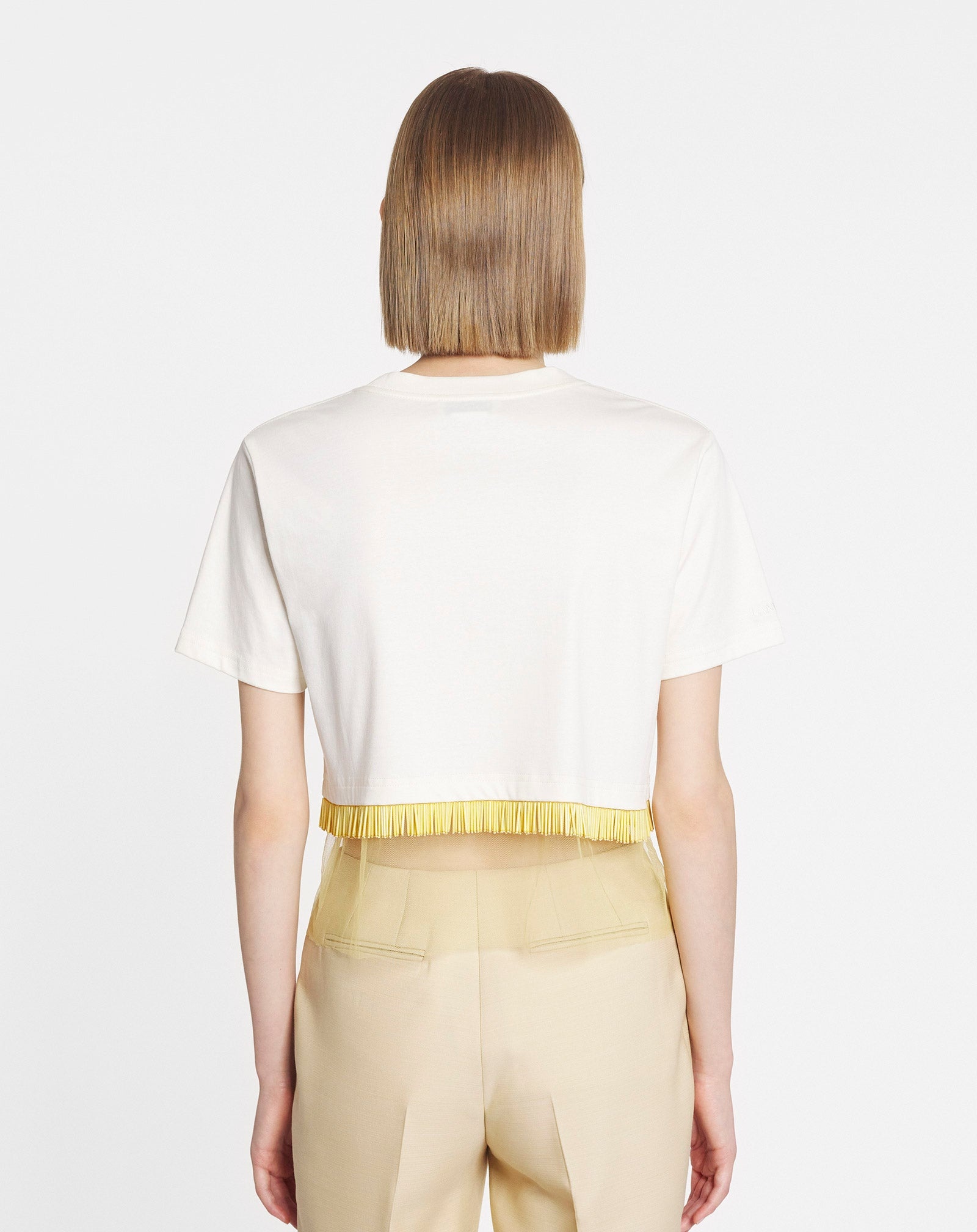 CROPPED T-SHIRT WITH EMBROIDERY - 4