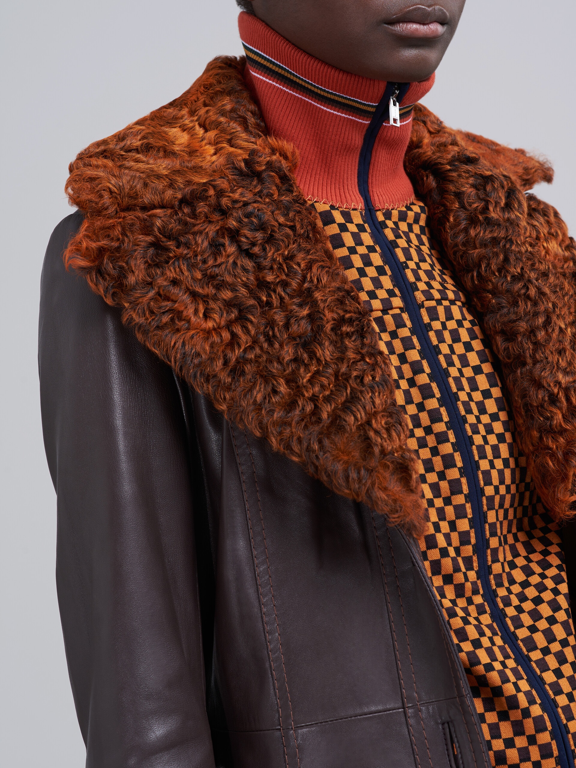 NATURAL NAPPA LEATHER COAT - 4
