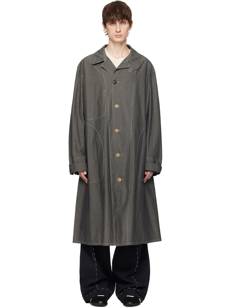 Gray Cotton Canvas Coat 1