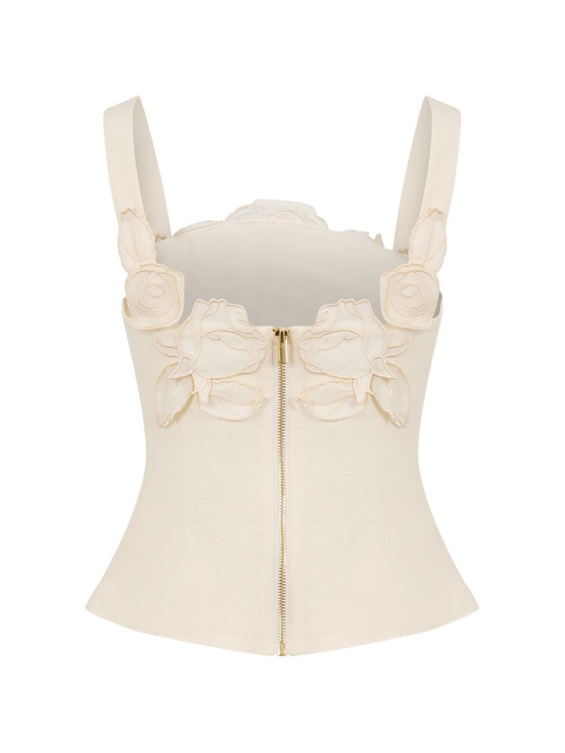 LEO LIN Isadora bust-appliqué top outlook