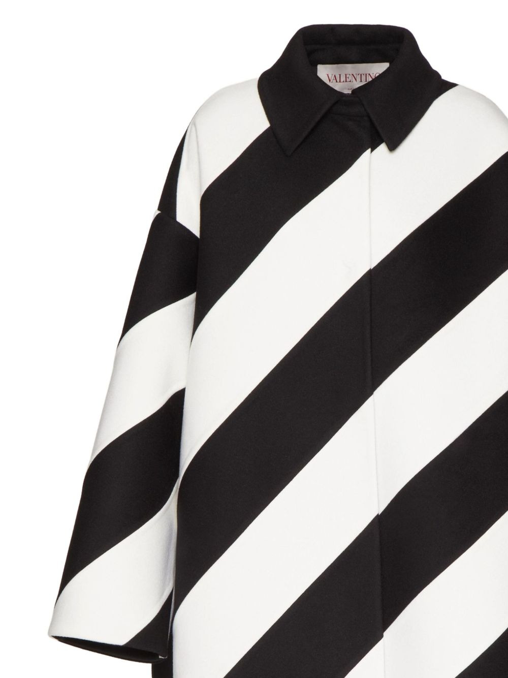 stripe-pattern virgin wool-blend coat - 2