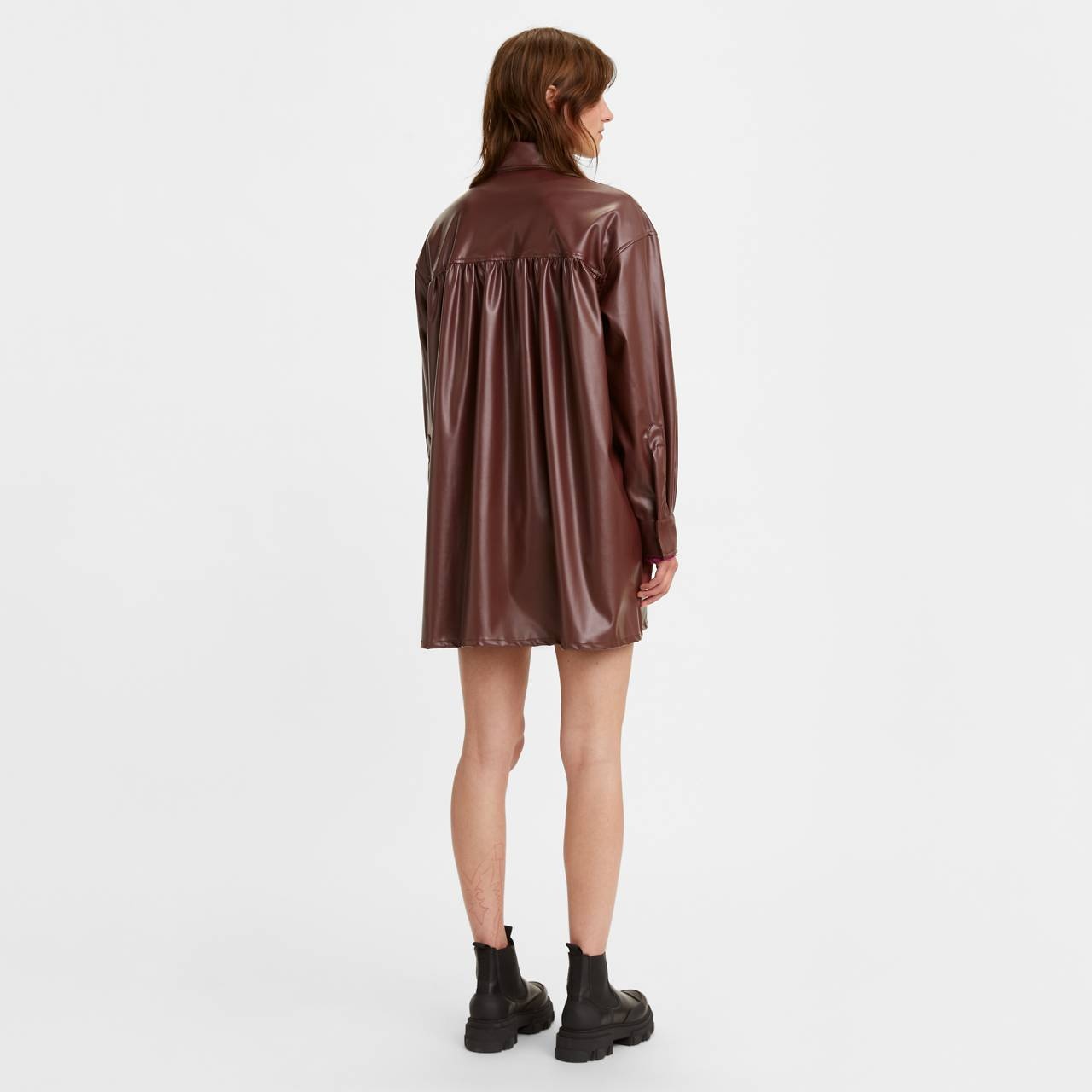SHIRRING SHIRT DRESS - 3