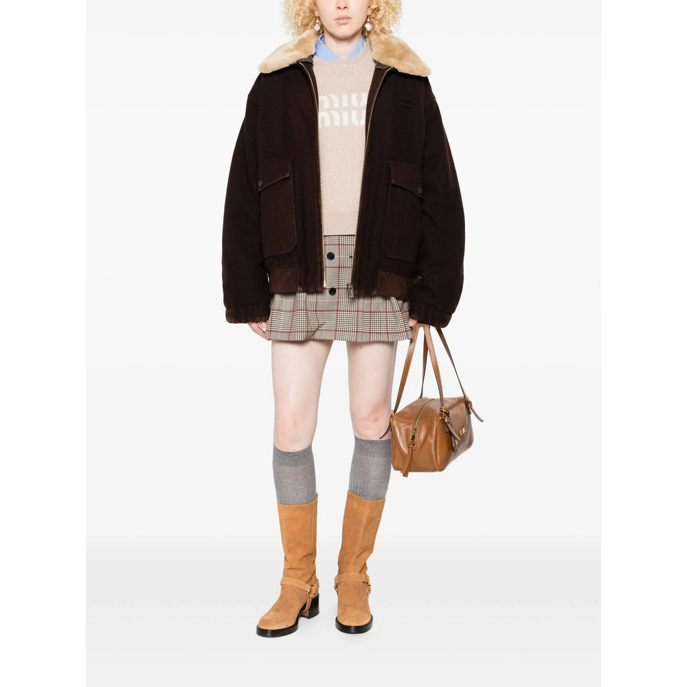 Miu Miu Brown Jackets - Faux Fur & Shearling Jackets Women - 2