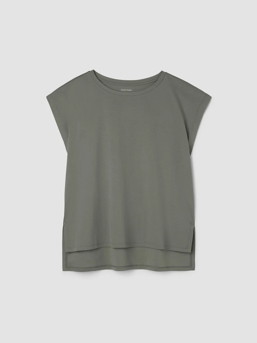 Organic Cotton Interlock Jewel Neck Sleep Tee - 1
