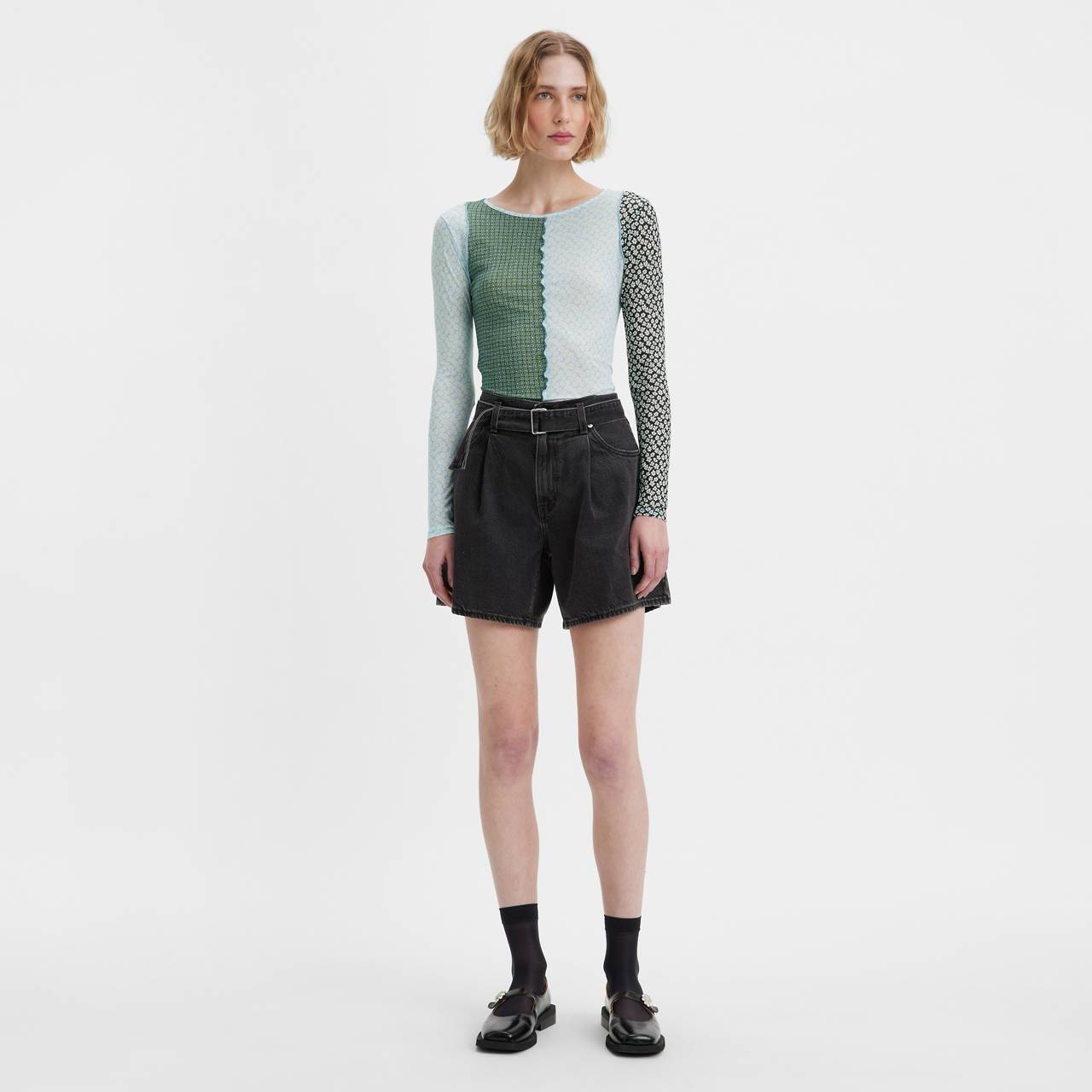 BELTED BAGGY WOMEN'S SHORTS - 1