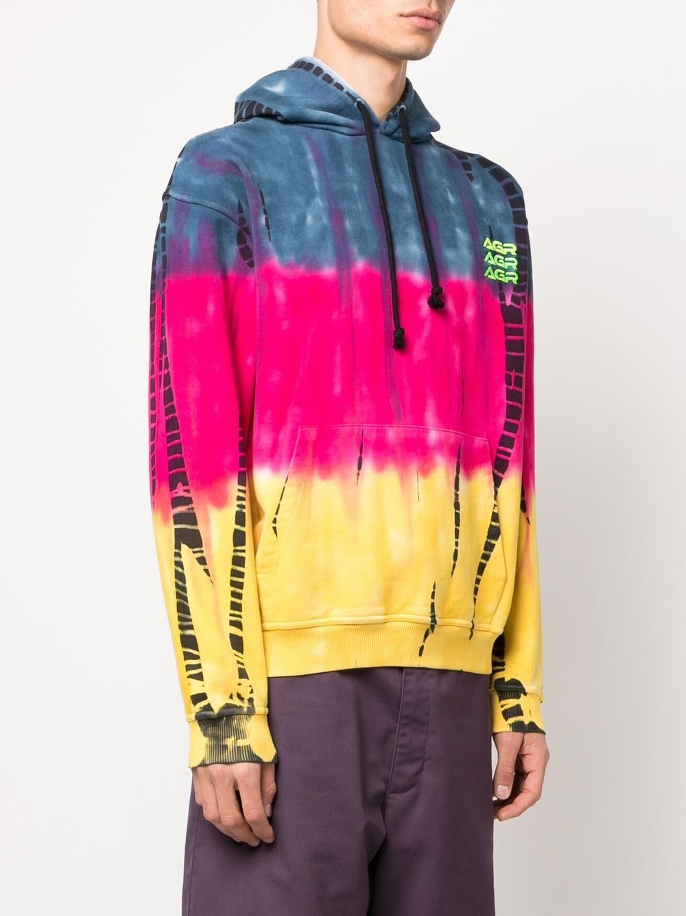 tie-dye print cotton hoodie - 3