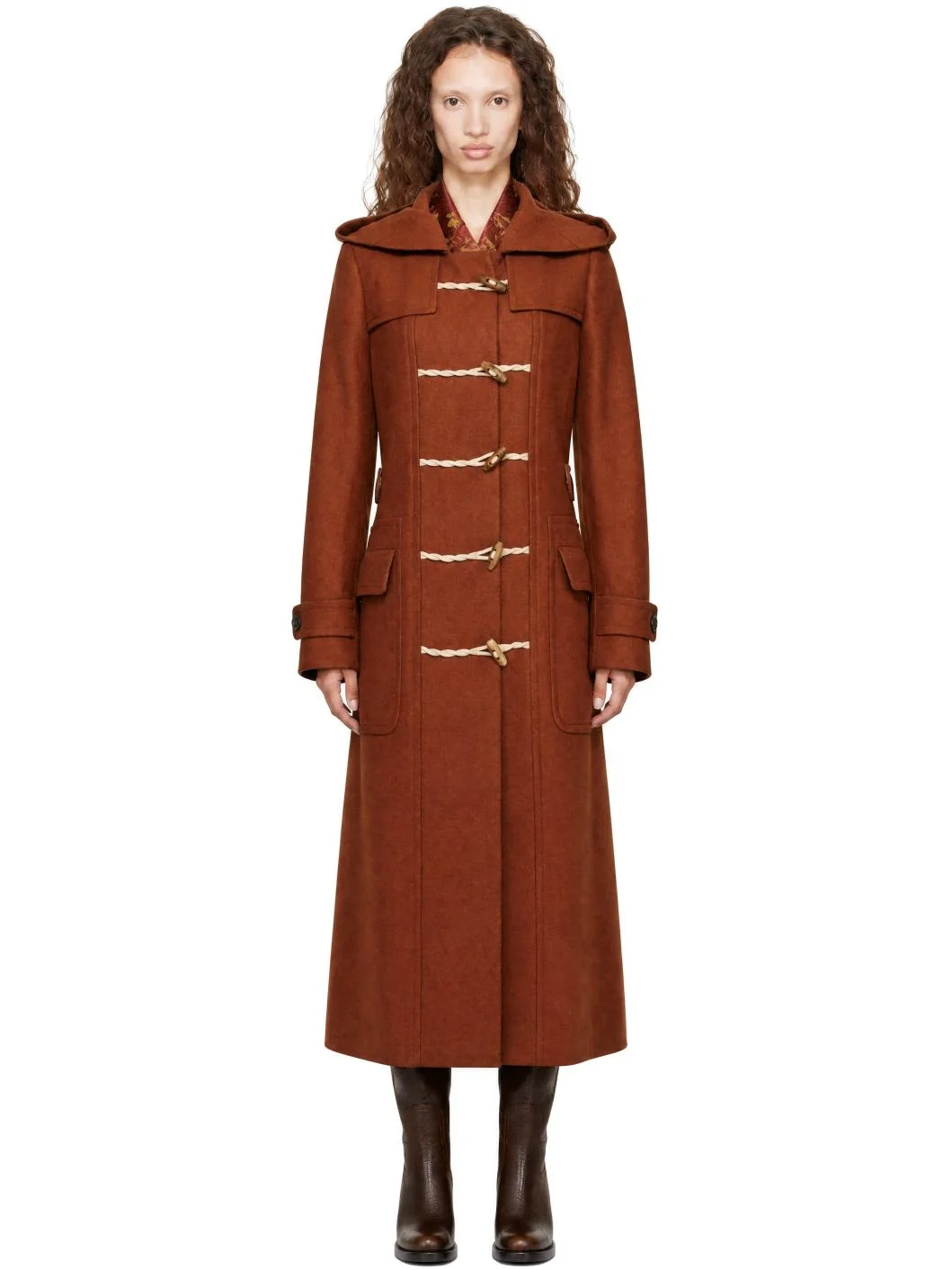 Orange Wool Duffle Coat - 1