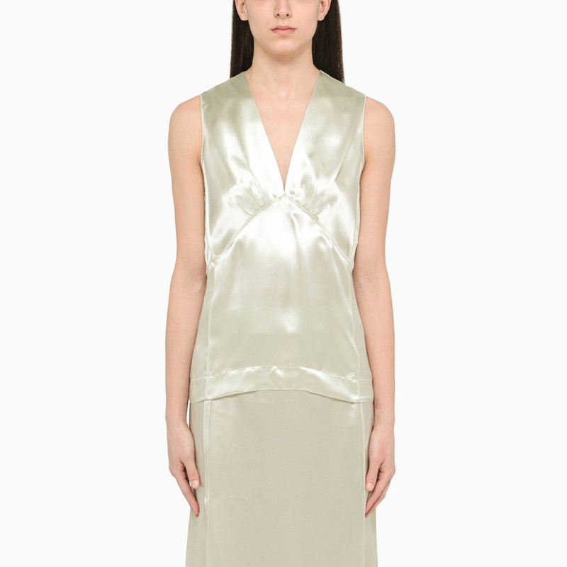 Frosting-coloured satin top - 1
