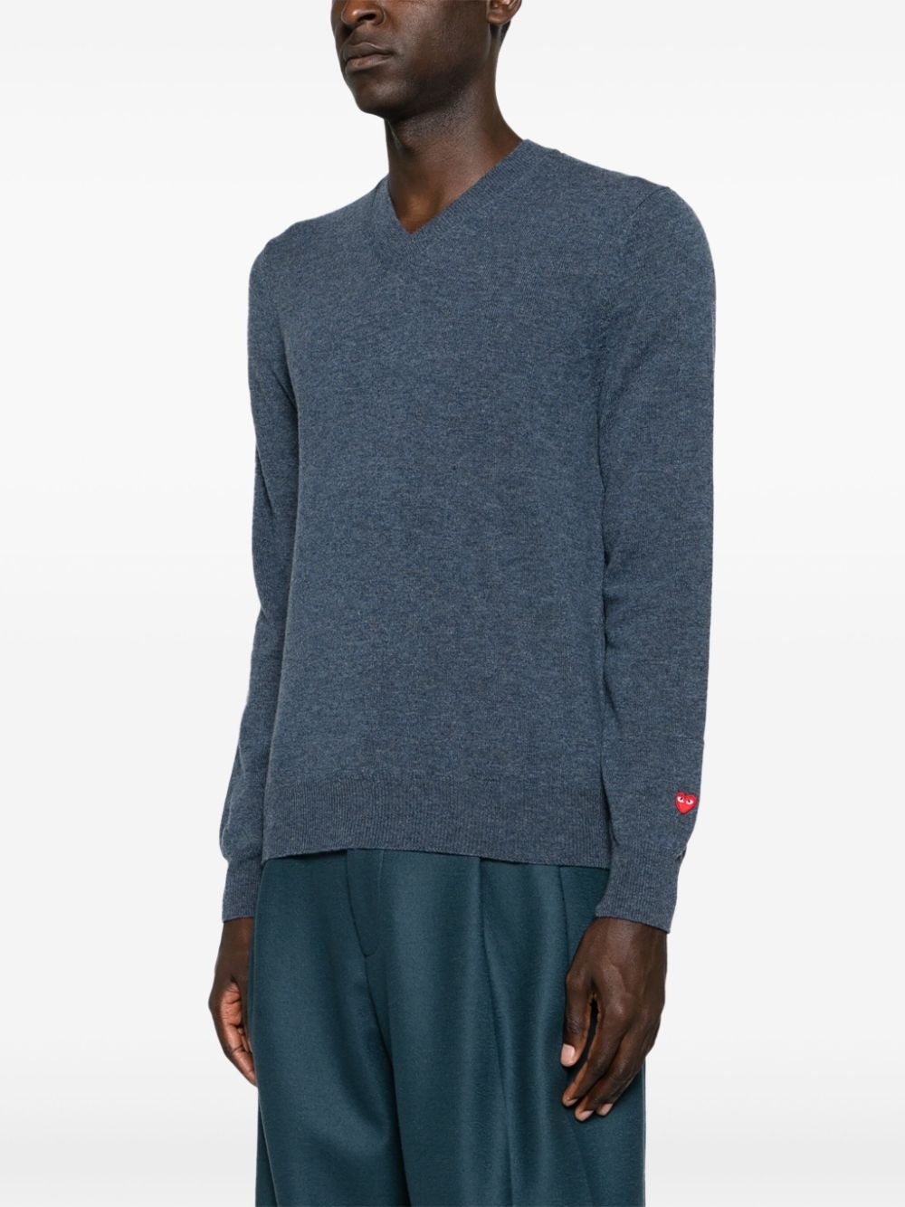 heart-patch wool jumper - 4