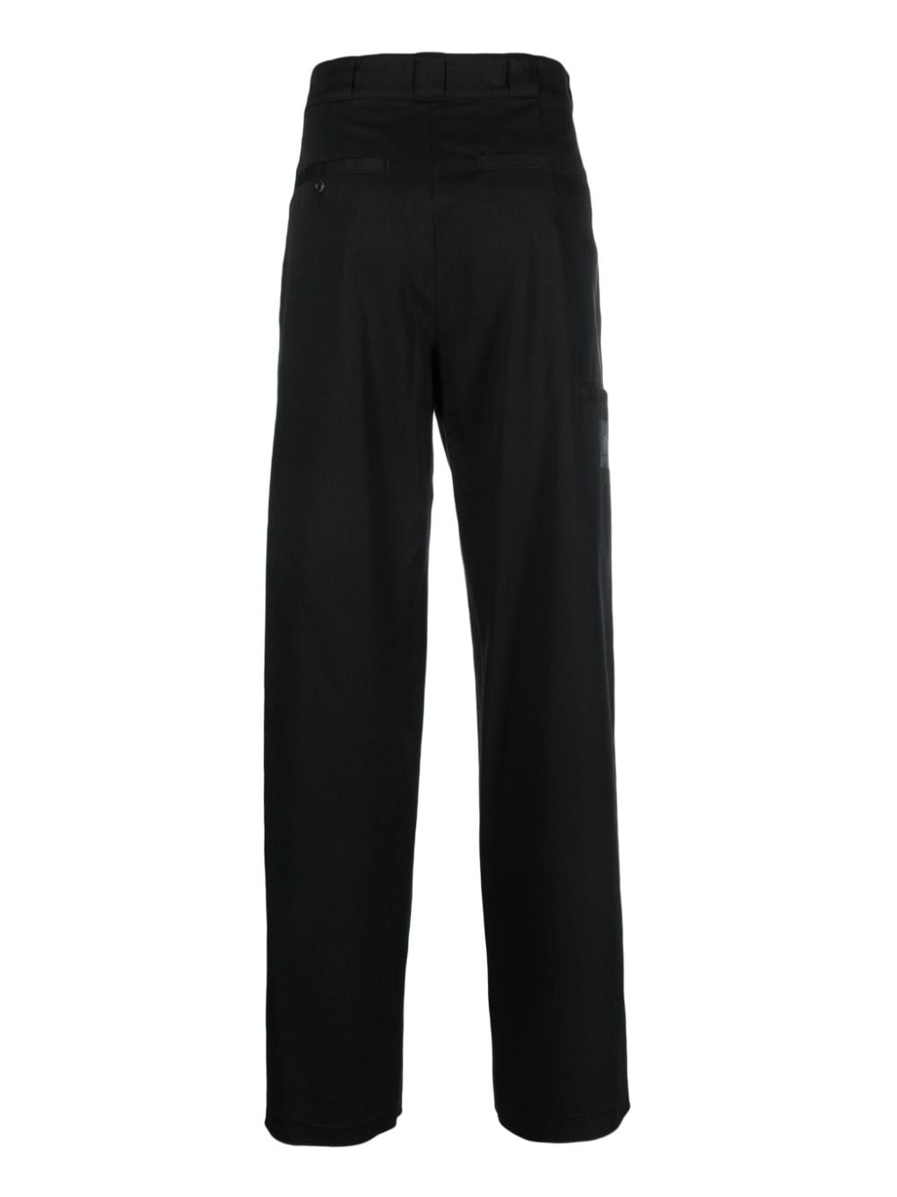 logo-patch cotton trousers - 2