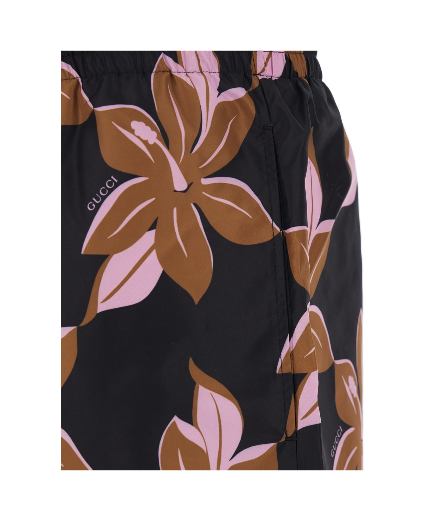 Multicolor Swimsuit With Drawstring And All-over Floral Print In Tech Fabric Man - 3