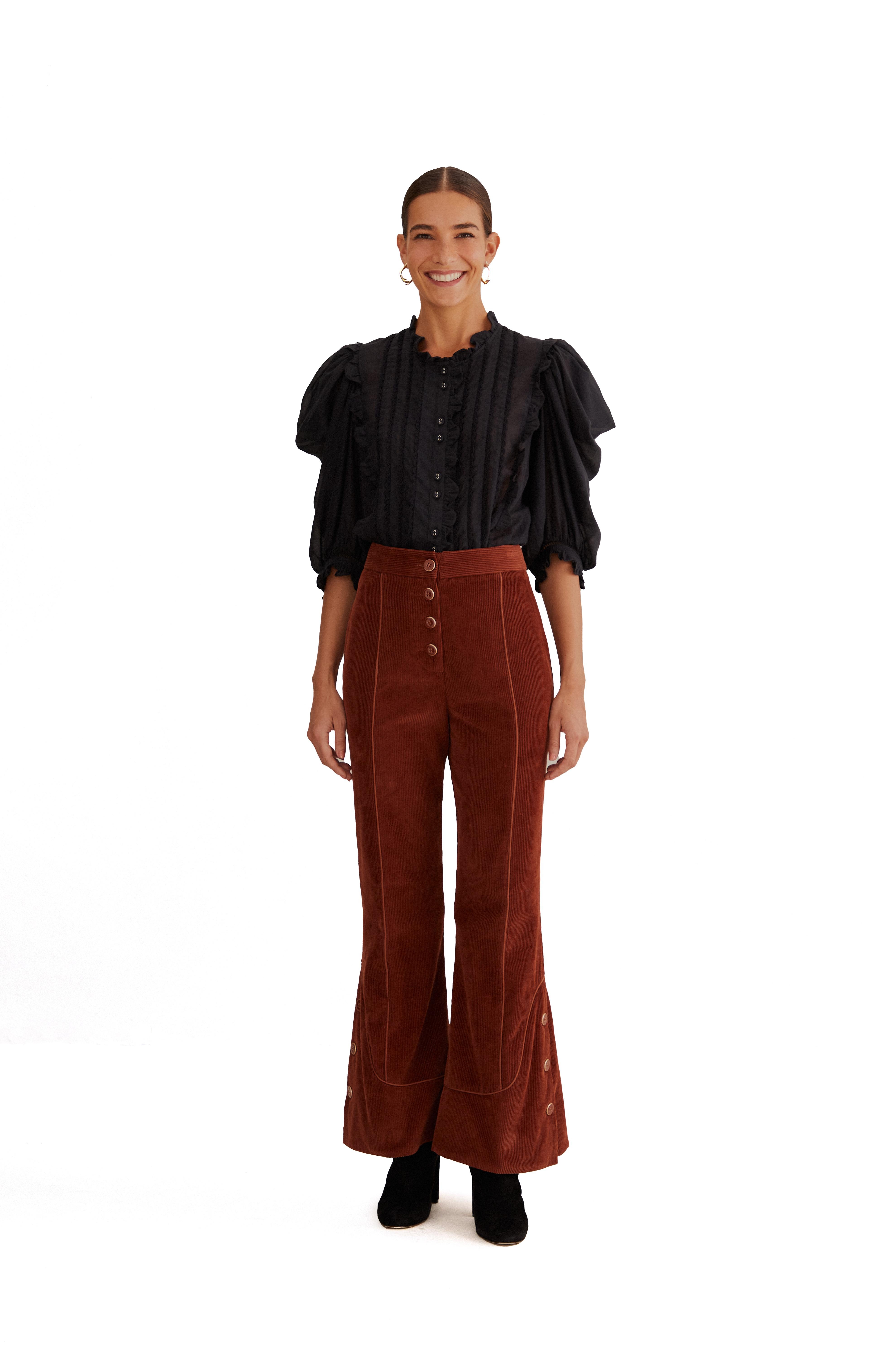 Brown Flare Trousers - 2