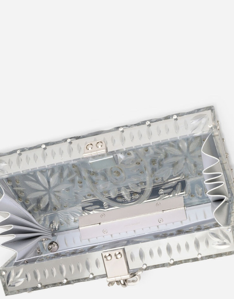 Acrylic glass and lace Dolce Box clutch 5