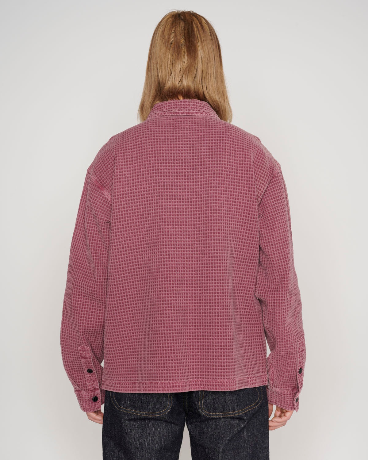 Waffle Button Front Shirt - Raspberry - 5