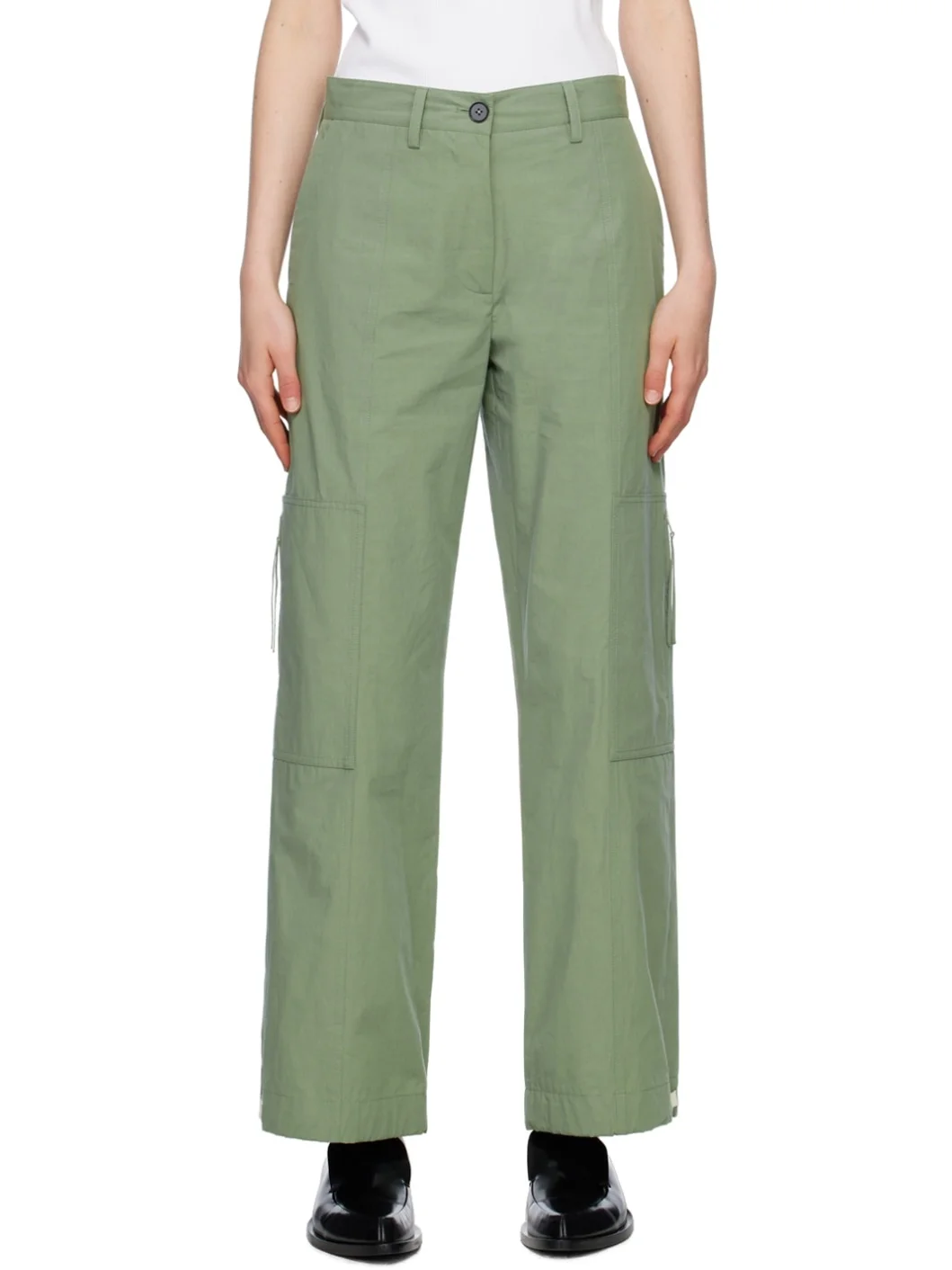 Green Zip Pocket Trousers - 1