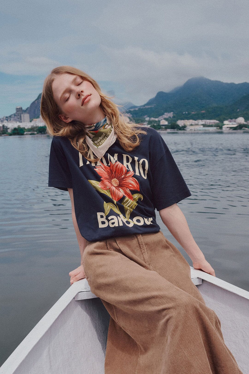 Barbour Wild Flower Navy Blue T-Shirt outlook