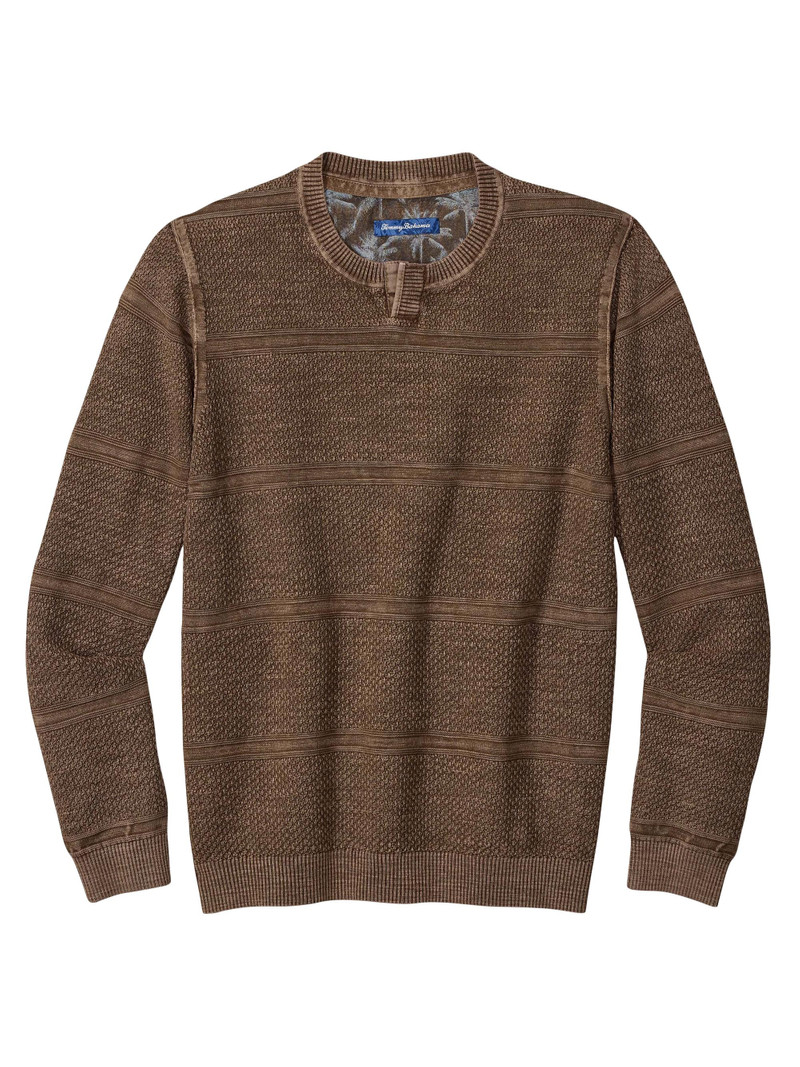 Men's Saltwater Textured Abaco Sweater - Chocolate Brown 1