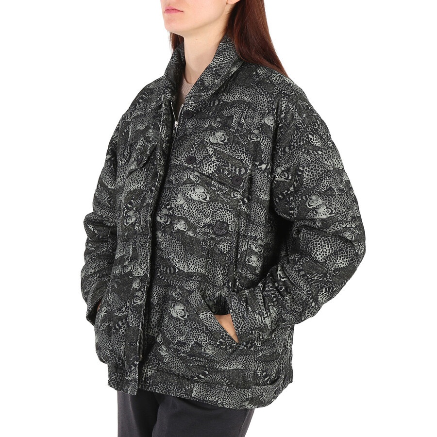 Kenzo Lime Tea Cheetah Print Cotton Oversized Jacket - 5