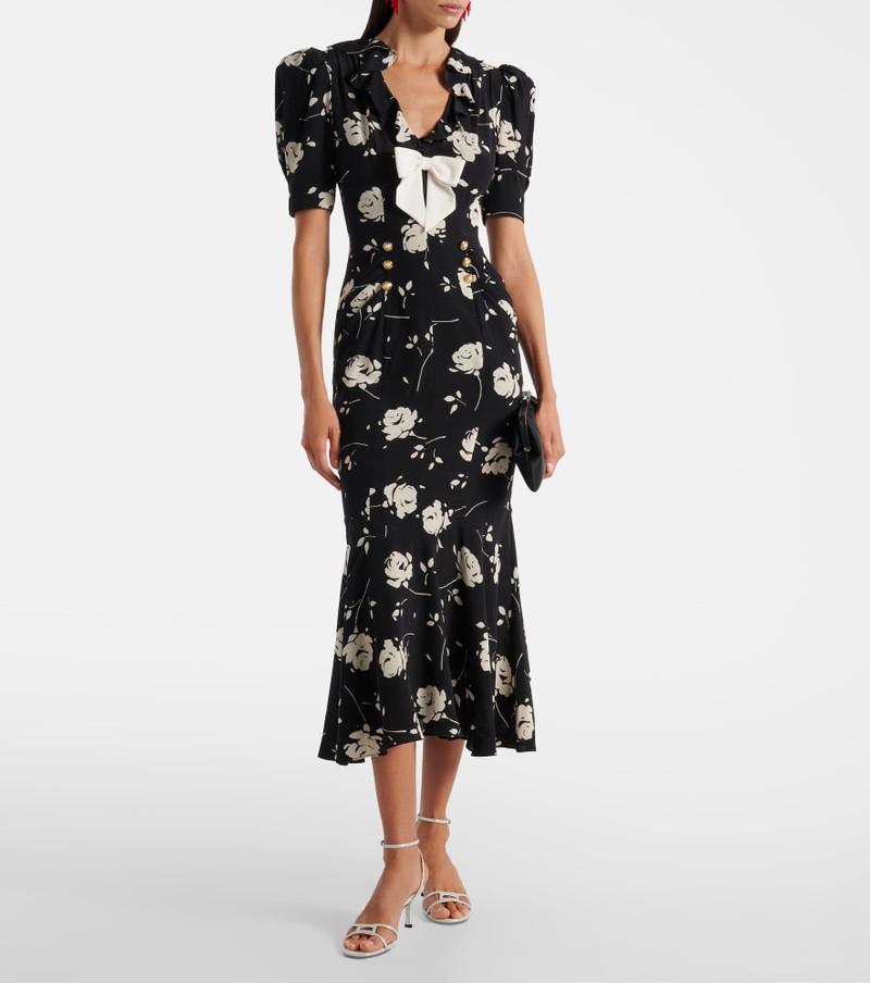 Alessandra Rich Floral printed silk midi dress outlook