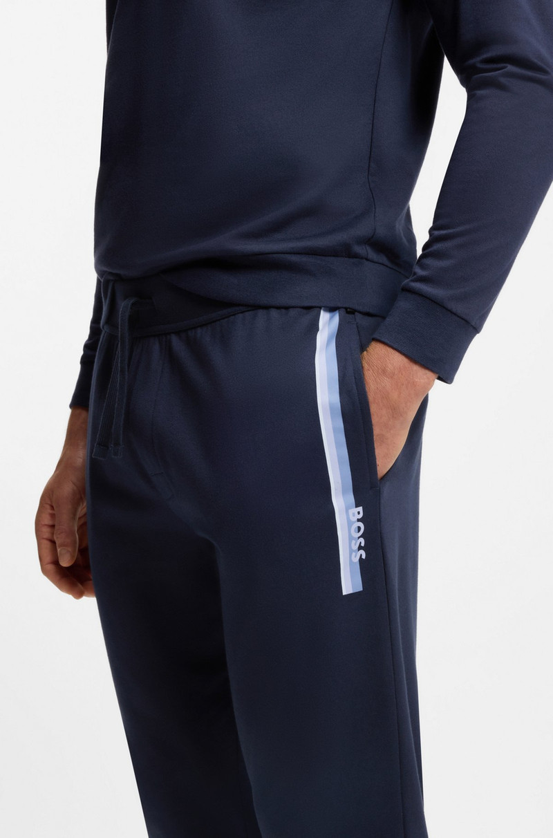 COTTON-TERRY TRACKSUIT BOTTOMS WITH LOGO AND STRIPES 5