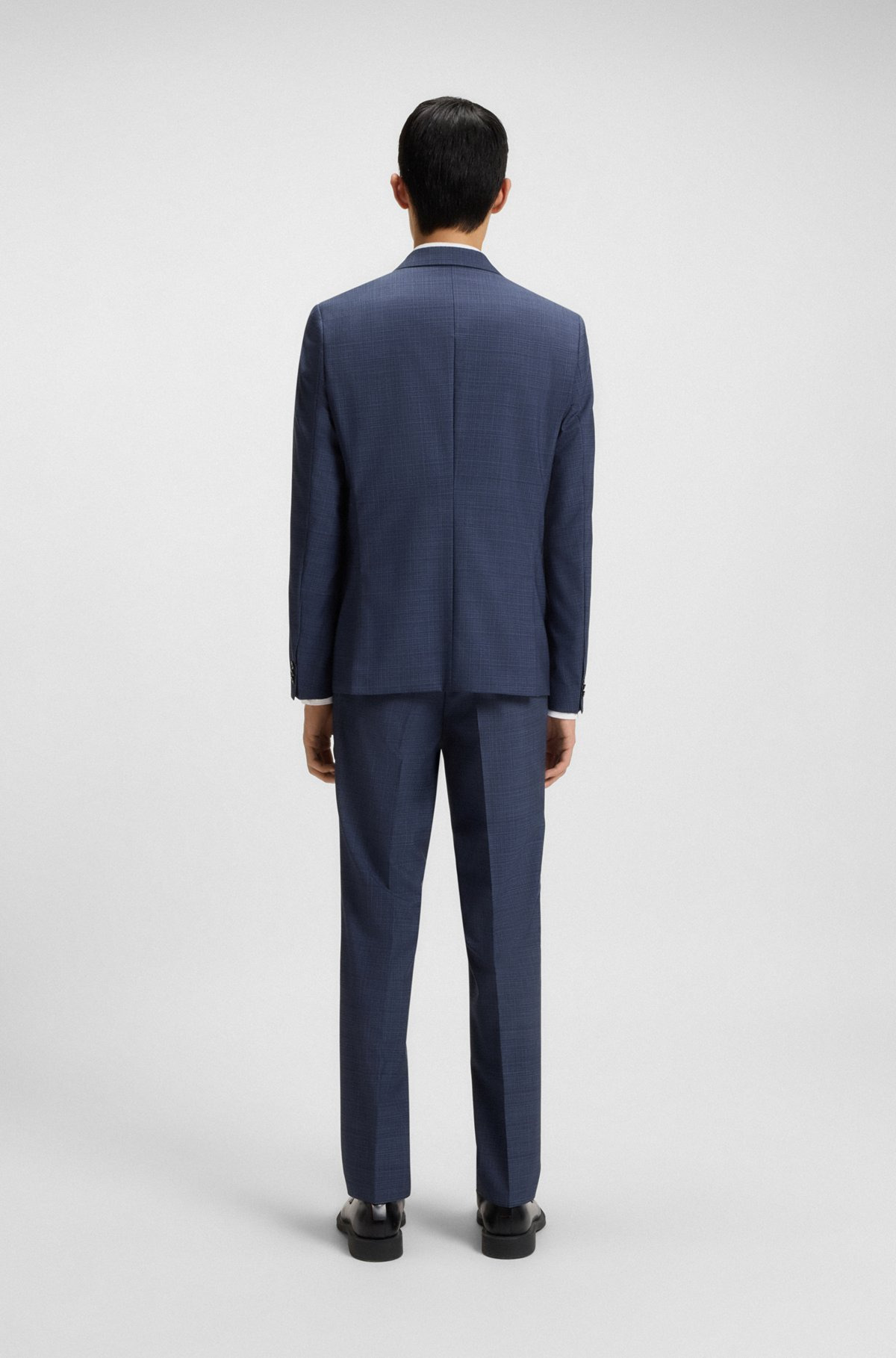 EXTRA-SLIM-FIT BLAZER IN MOULINÉ VIRGIN WOOL - 4