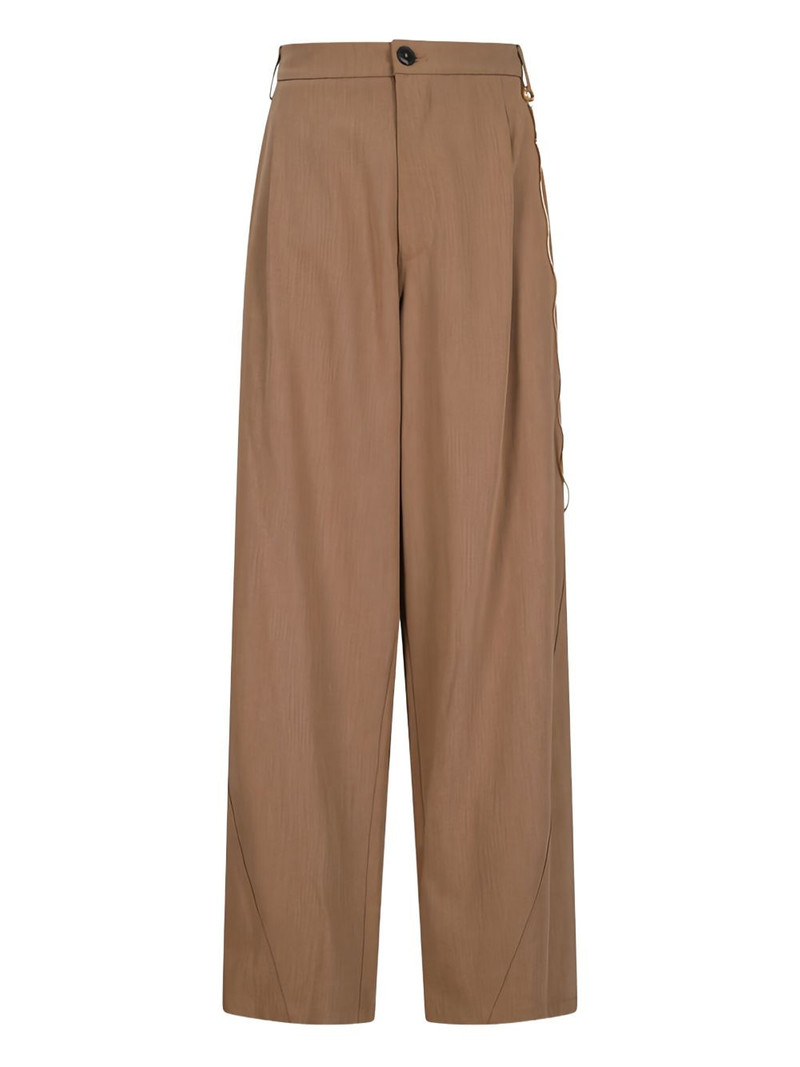 chain-embellished pleated trousers 1