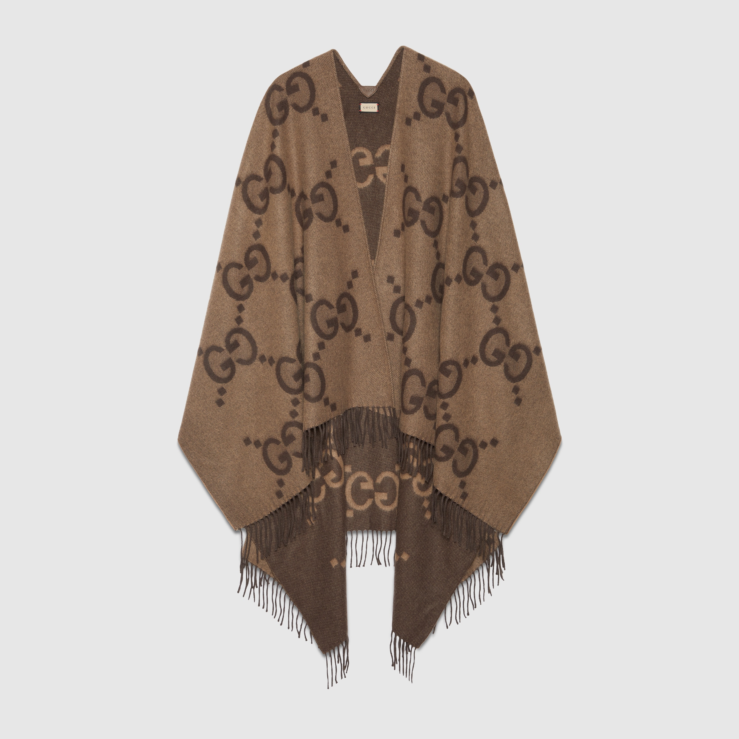 Reversible jumbo GG cashmere cape - 2
