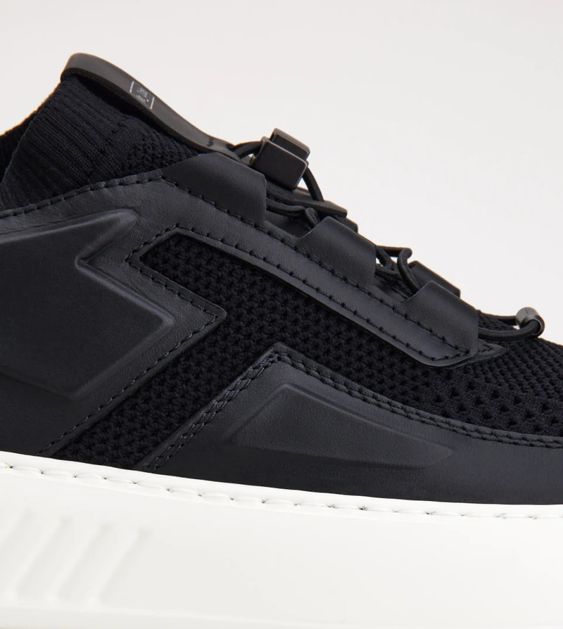 NO_CODE X IN LEATHER AND HIGH TECH FABRIC - BLACK 3