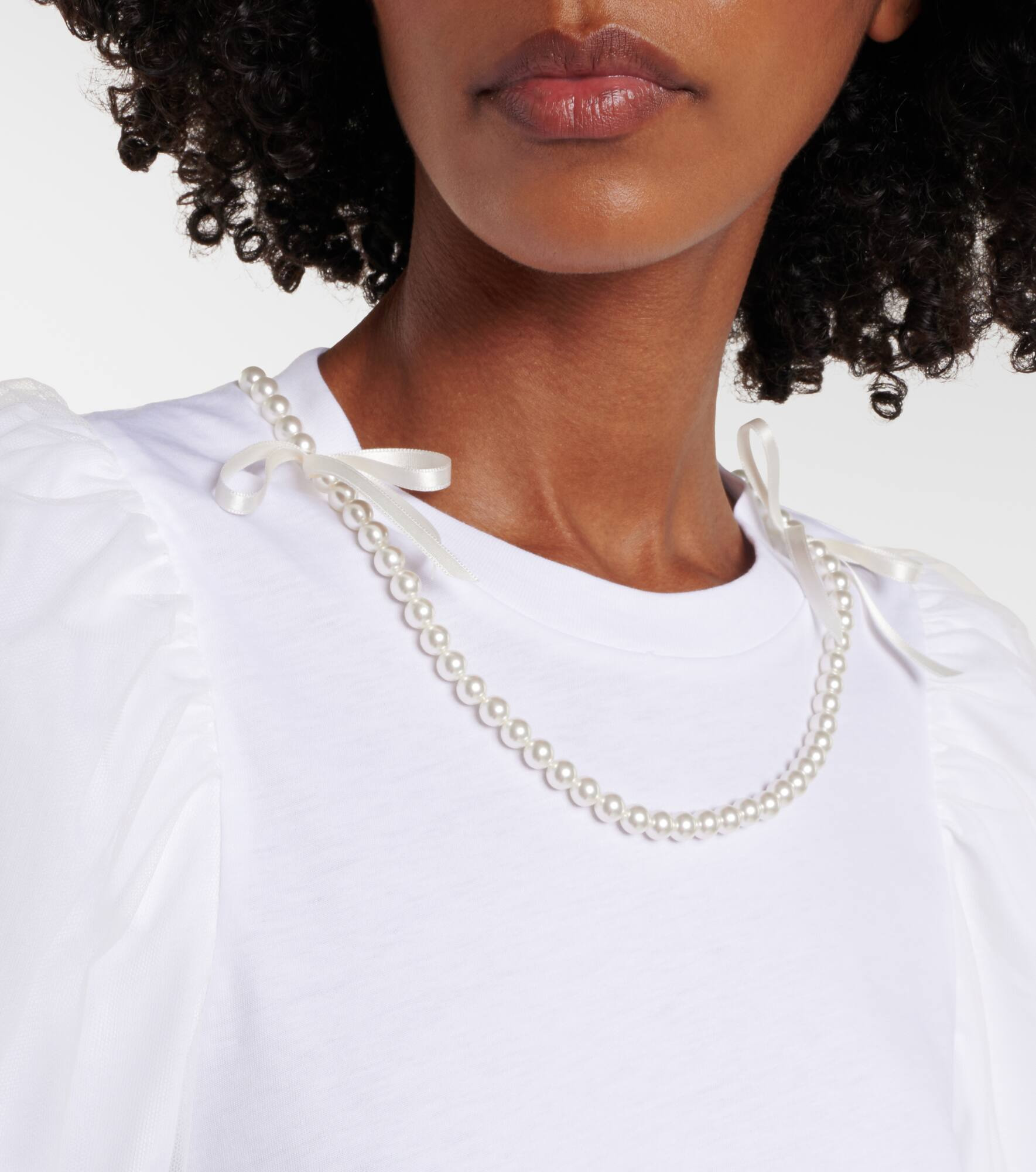 Puff-sleeve cotton jersey T-shirt - 4