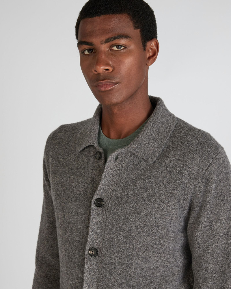 Slim fit Geelong wool bouclé overshirt 4