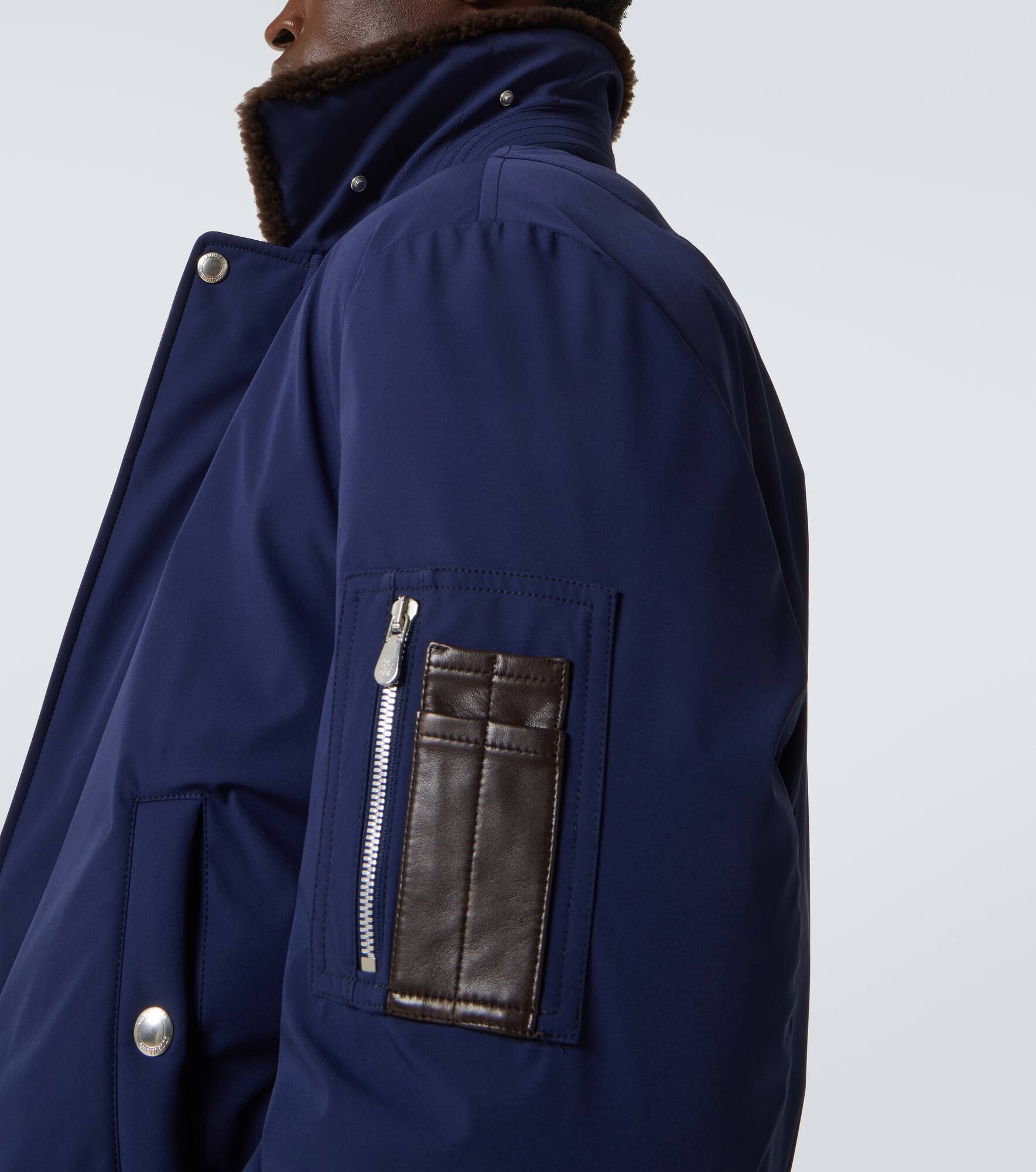 Shearling-trimmed bomber jacket - 6