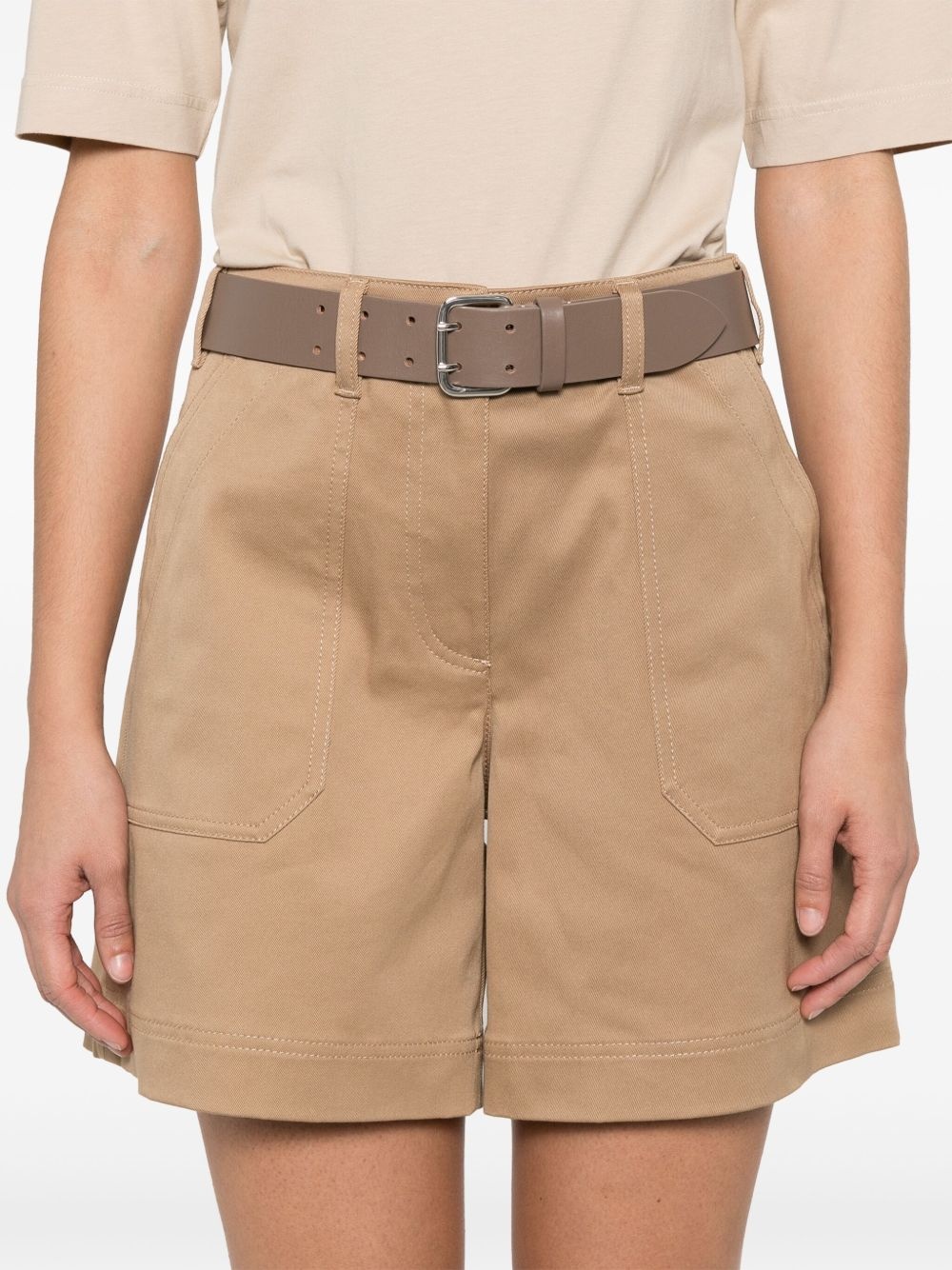 cotton gabardine shorts - 5