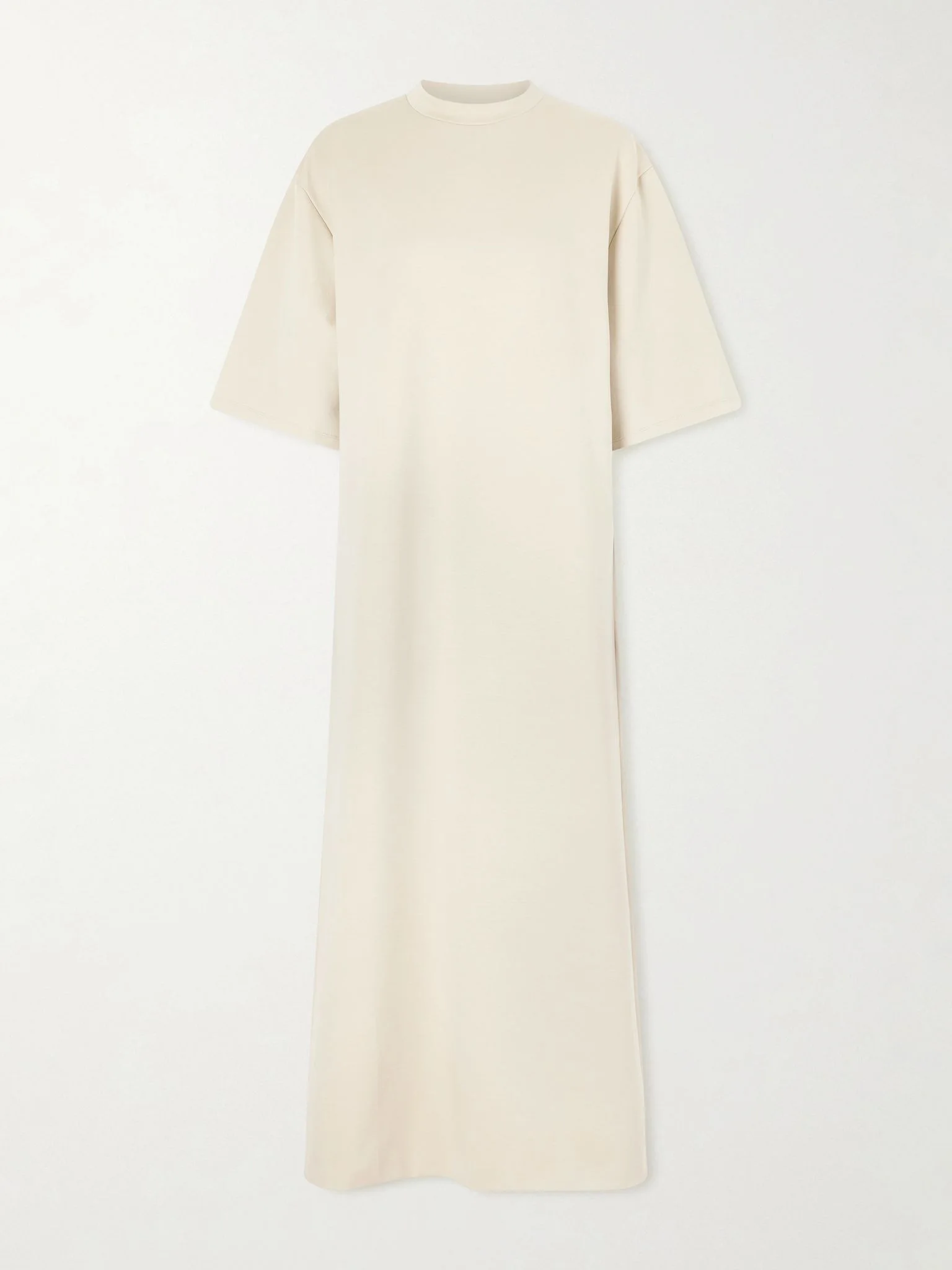 Stretch-cotton jersey midi dress Beige - 1