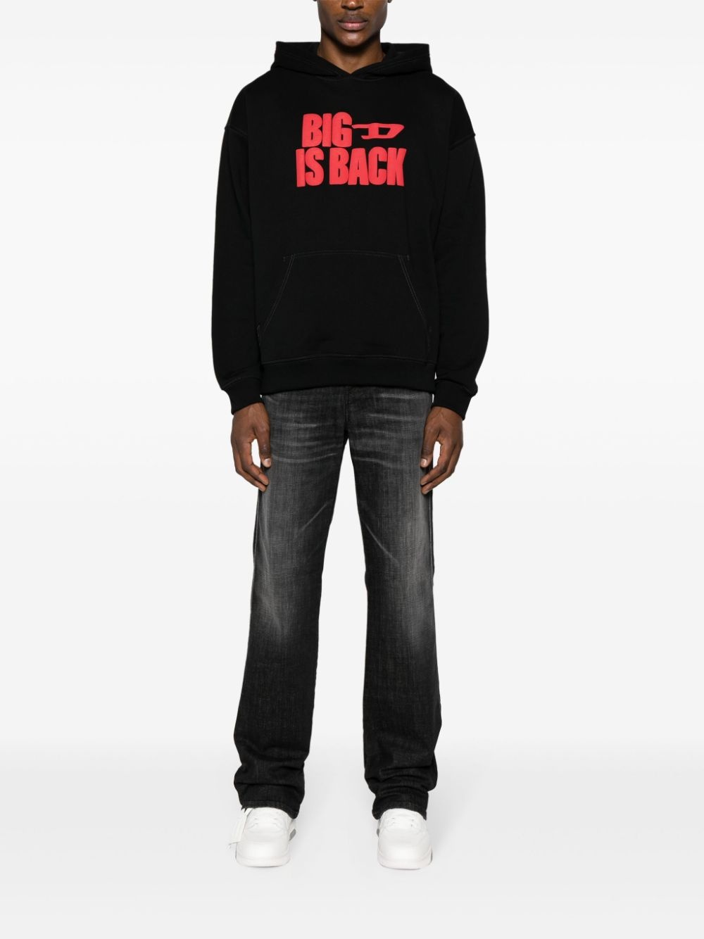 S-Boxt rubberised-logo cotton hoodie - 2
