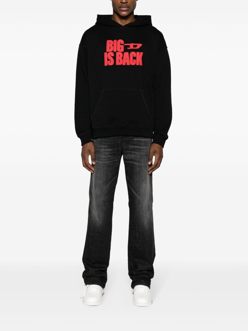 Diesel S-Boxt rubberised-logo cotton hoodie outlook