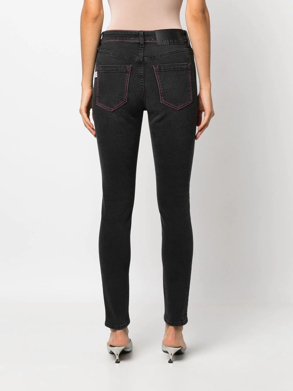 tonal-stitch skinny jeans - 4