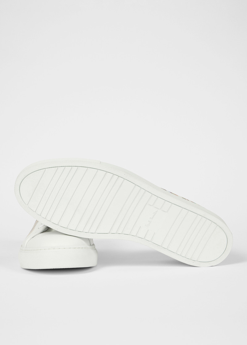 Paul Smith White 'Painted Signature Stripe' Leather 'Basso' Trainers outlook