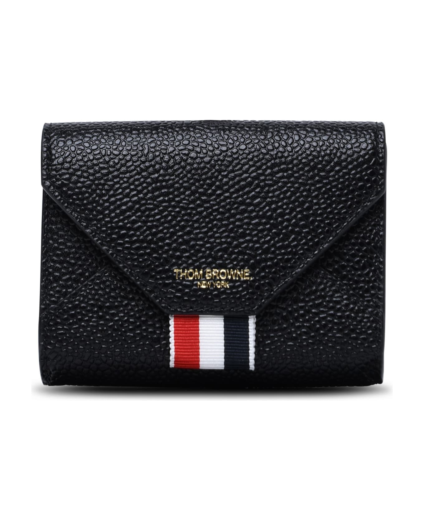 Black Grained Leather Purse - 1