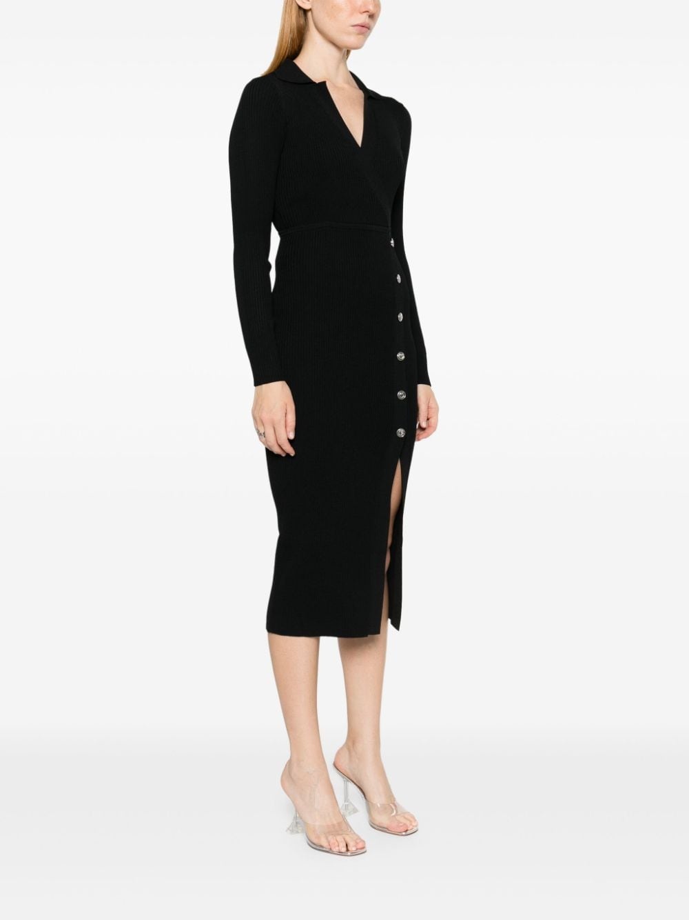 fine-ribbed midi dress - 3