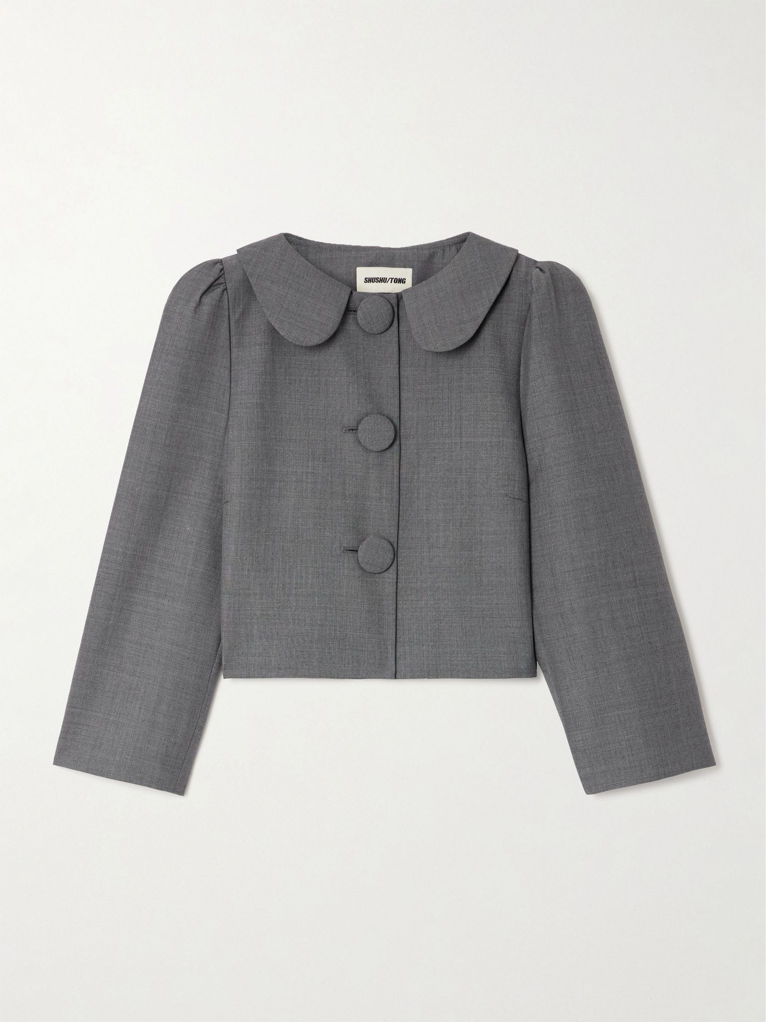 Cropped grain de poudre jacket Gray - 1