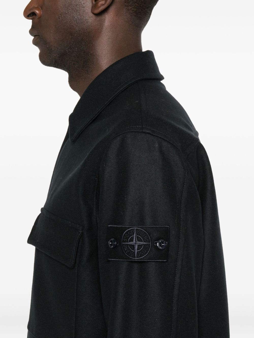 patch-pocket wool shirt - 5